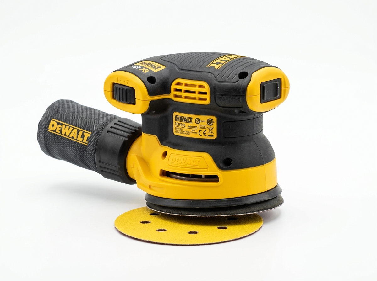 DeWalt DCW210N 18V XR kolborstfri excenterslip med variabel hastighet och dammpåse