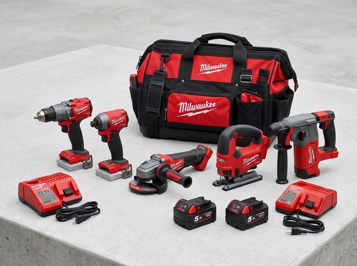 Milwaukee M18 FUEL maskinpaket vinkelslip borrhammare cirkelsåg